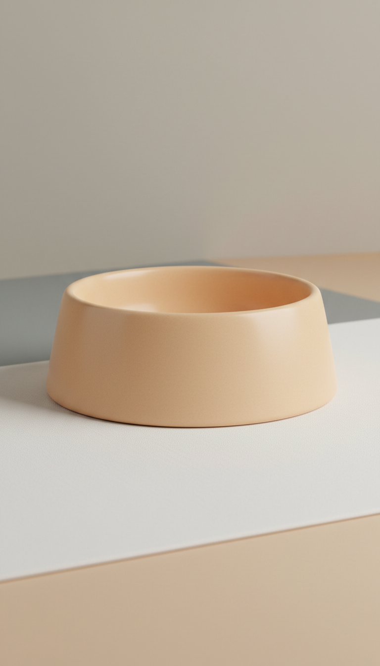 Apricot Cream Matte Ceramic Pet Bowl