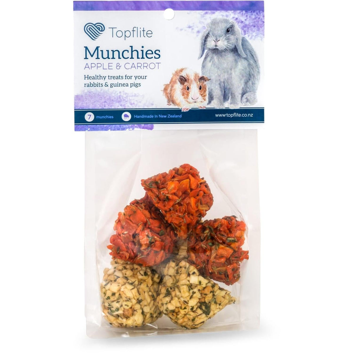 Munchies Apple and Carrot Rabbit and Guinea Pig Treats Packet Of 7